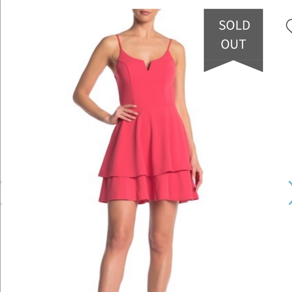 Nordstrom coral red flouncy dress